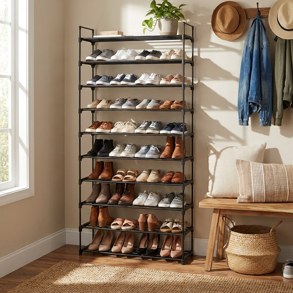 Range-Chaussures Métal Noir