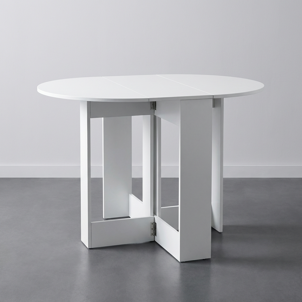 Table Ronde Pliante Blanche