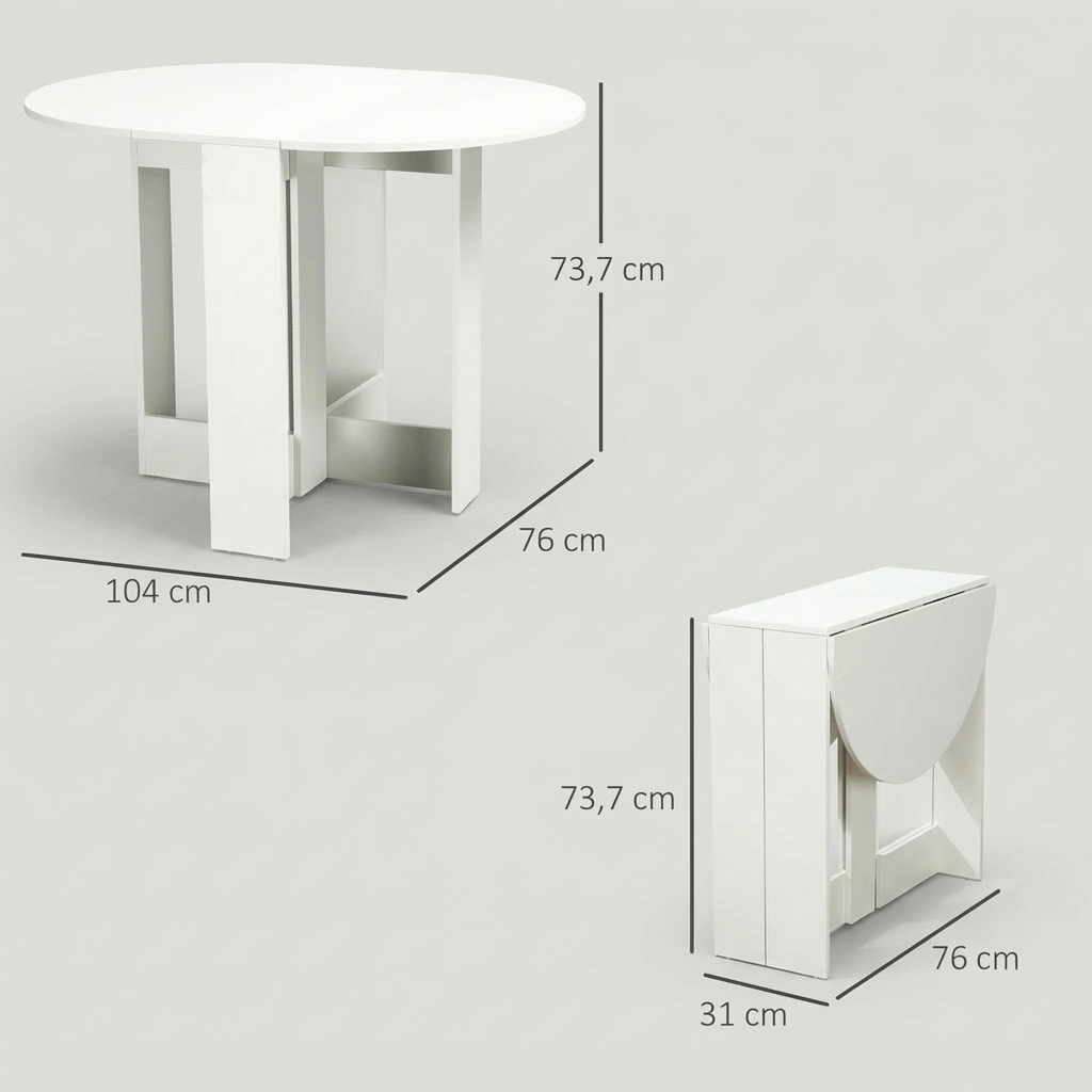 Table Ronde Pliante Blanche