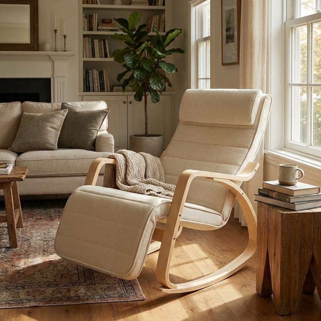 Fauteuil à Bascule Beige