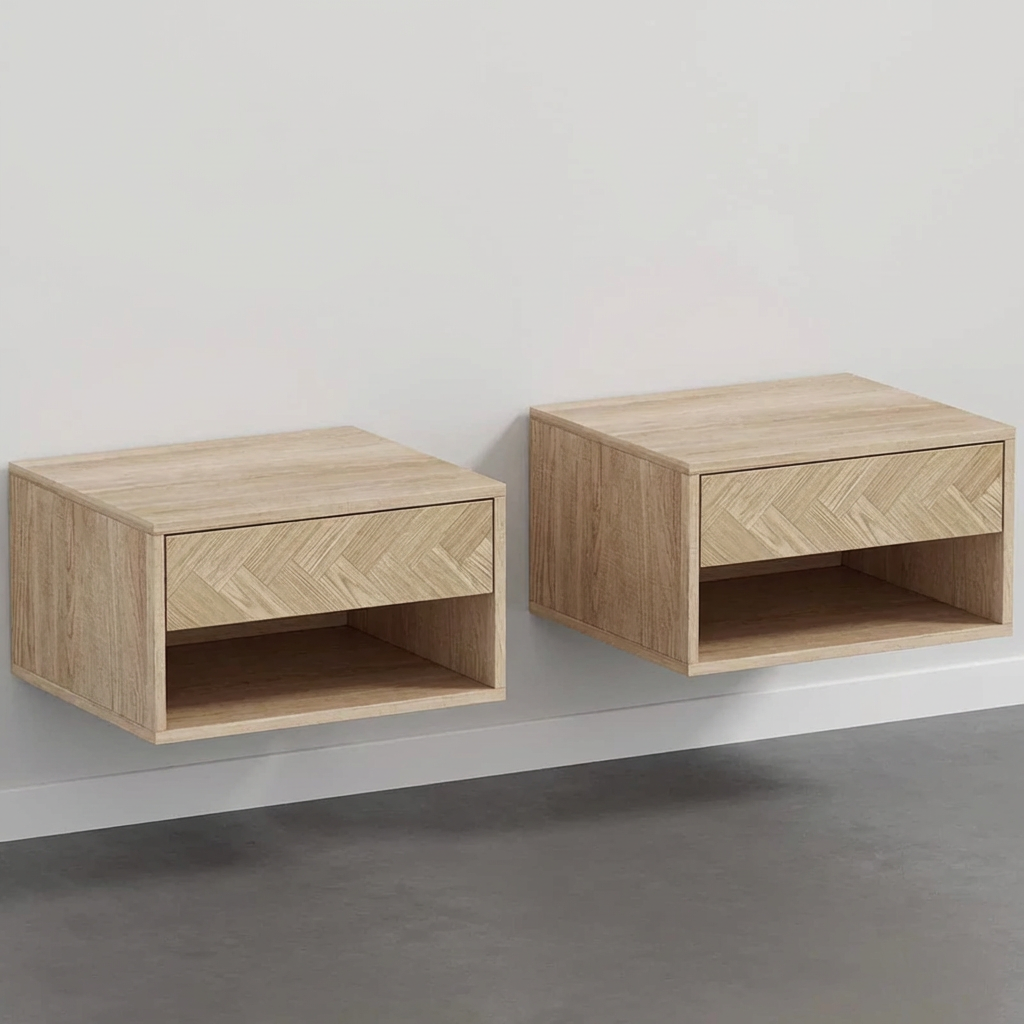 Lot de 2 Tables de Chevet Murales