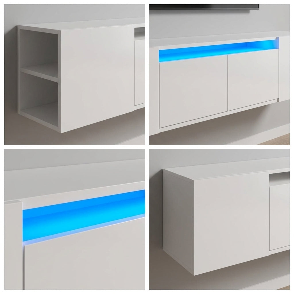 Meuble TV LED Blanc Moderne