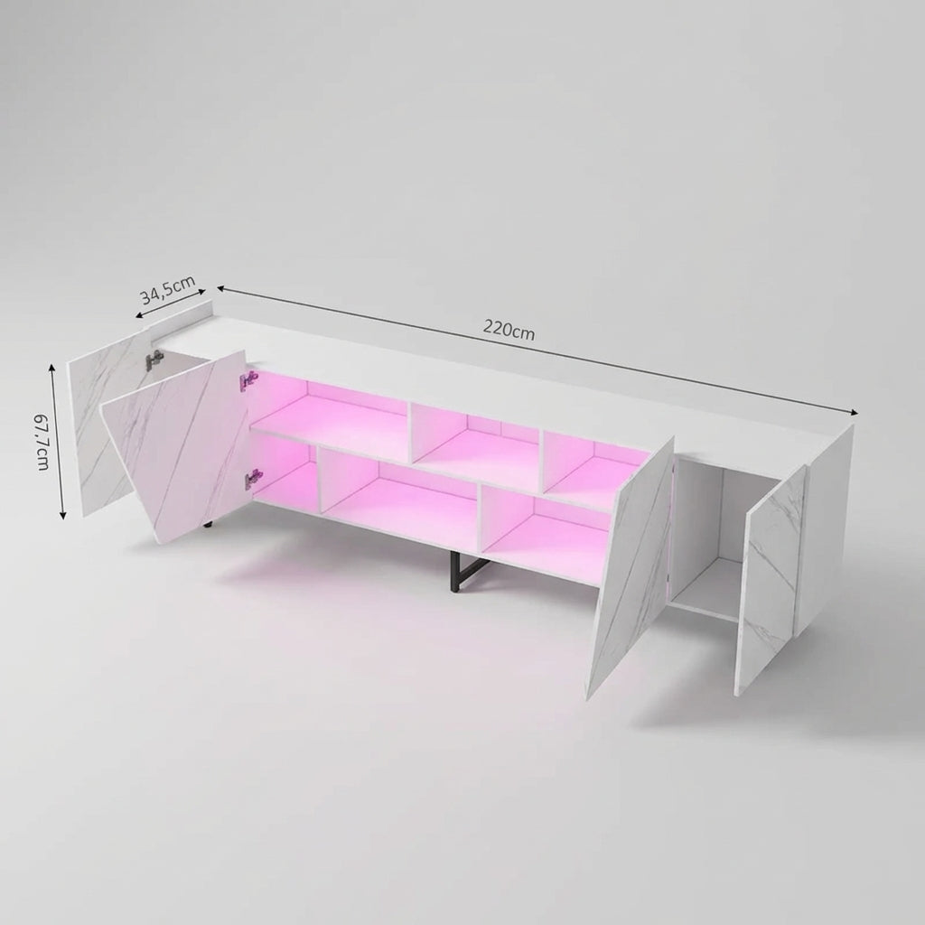 Meuble TV LED Design Marbre