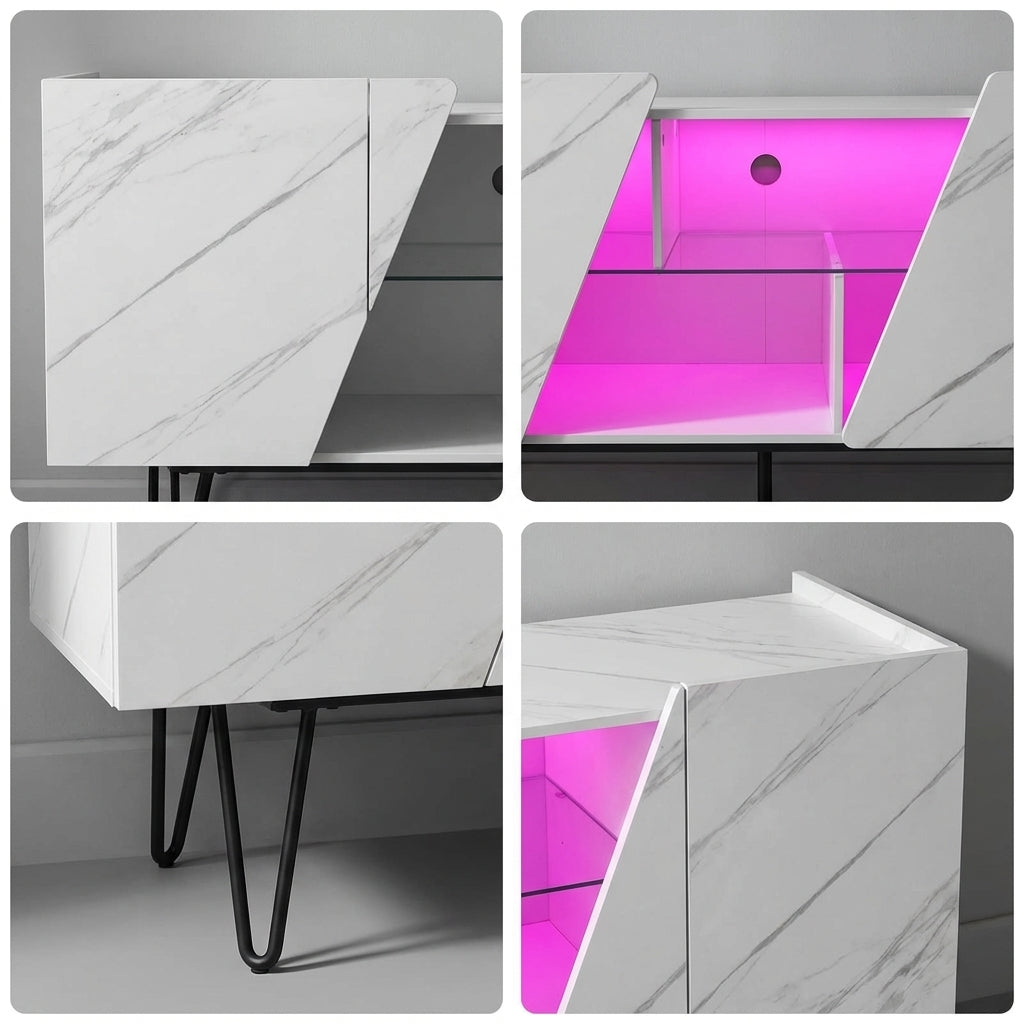 Meuble TV LED Design Marbre