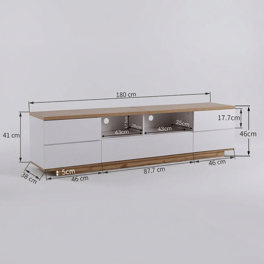 Meuble TV Blanc et Bois