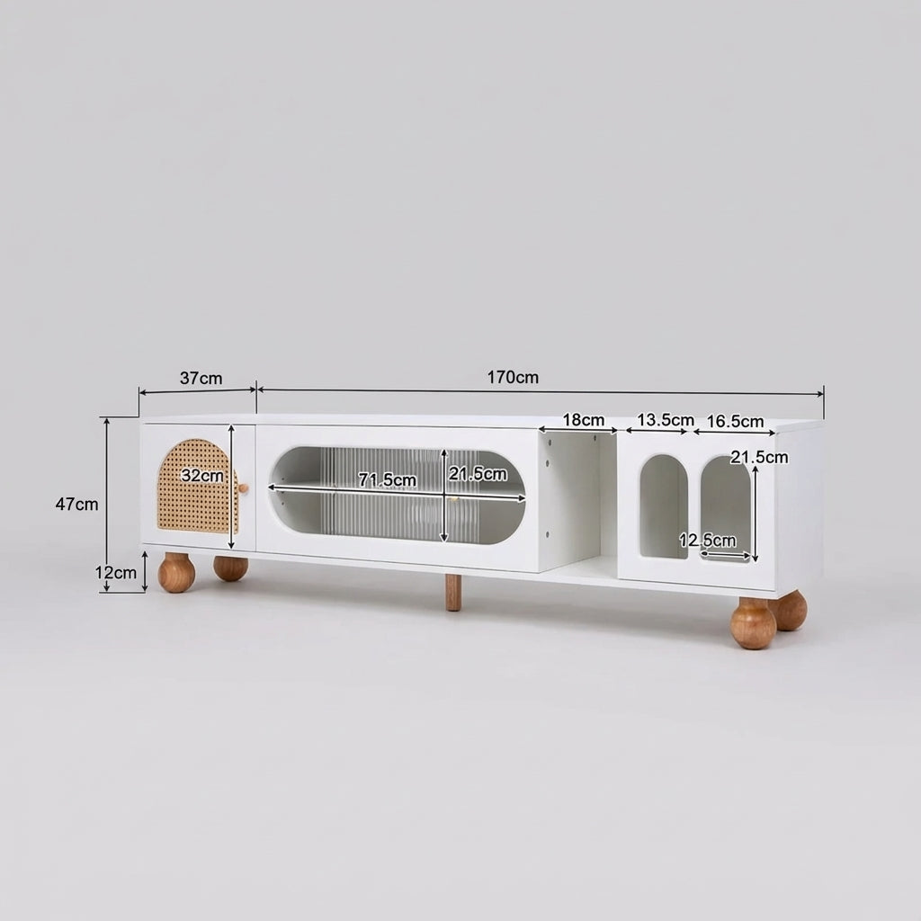 Meuble TV Arches et Cannage