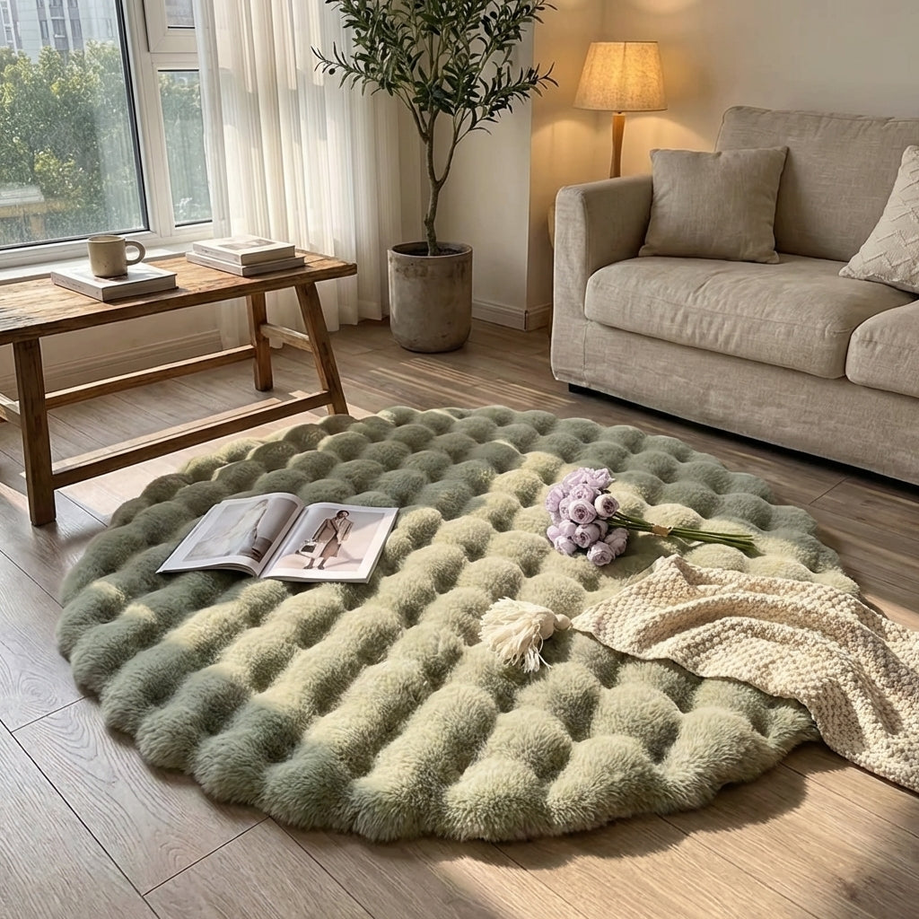 Tapis Rond Moelleux Relief