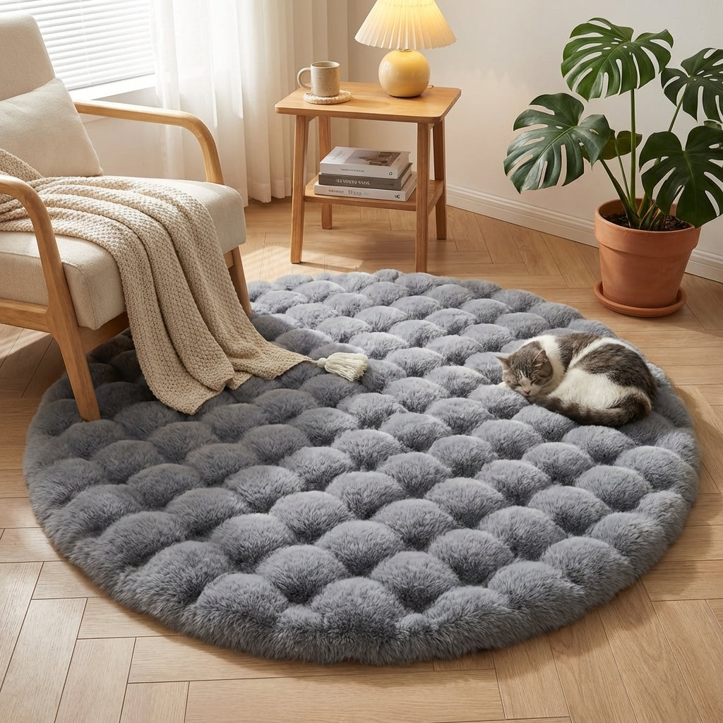 Tapis Rond Moelleux Relief