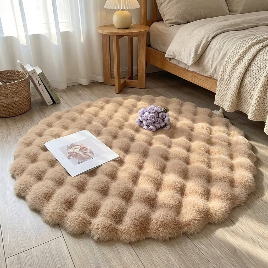 Tapis Rond Moelleux Relief