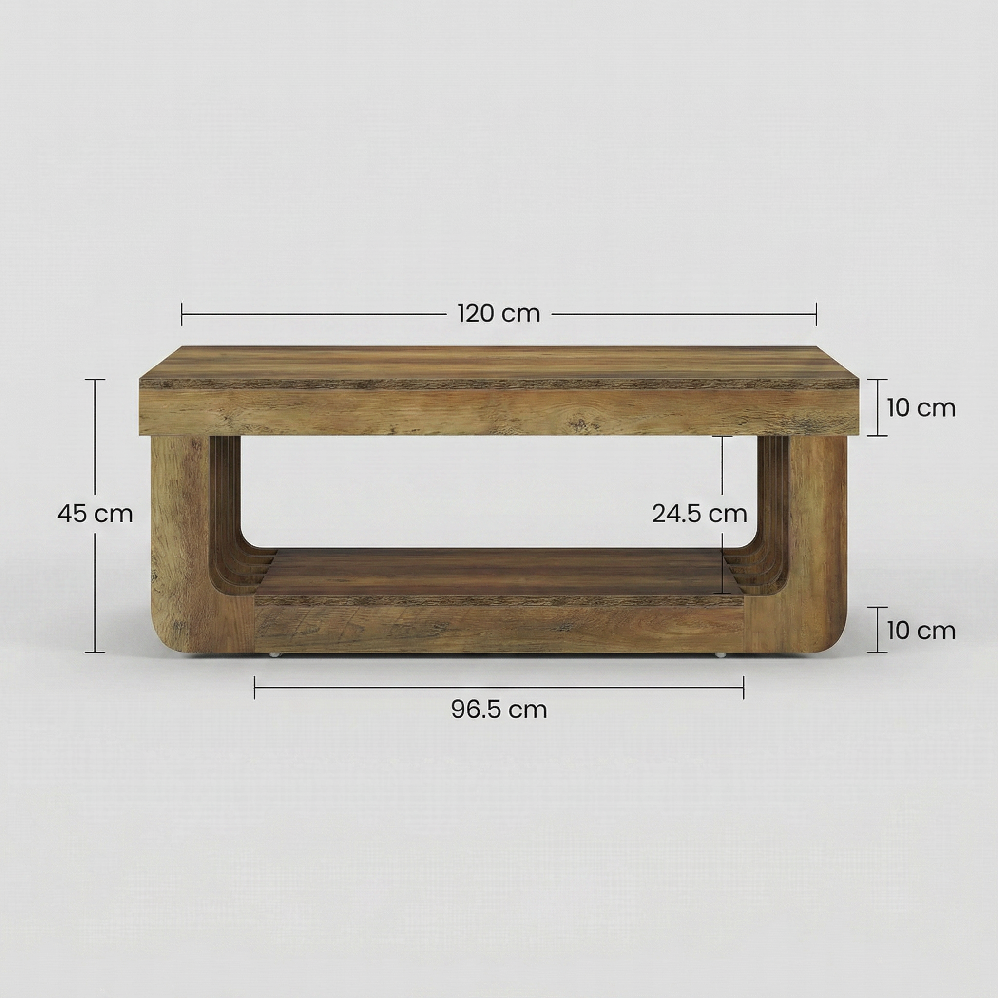 Table Basse Moderne en Bois avec Design Sculpté