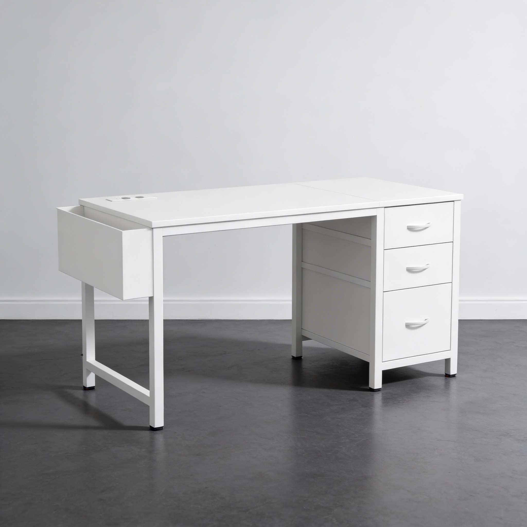 Bureau de Travail avec Rangement et Gestion des Câbles
