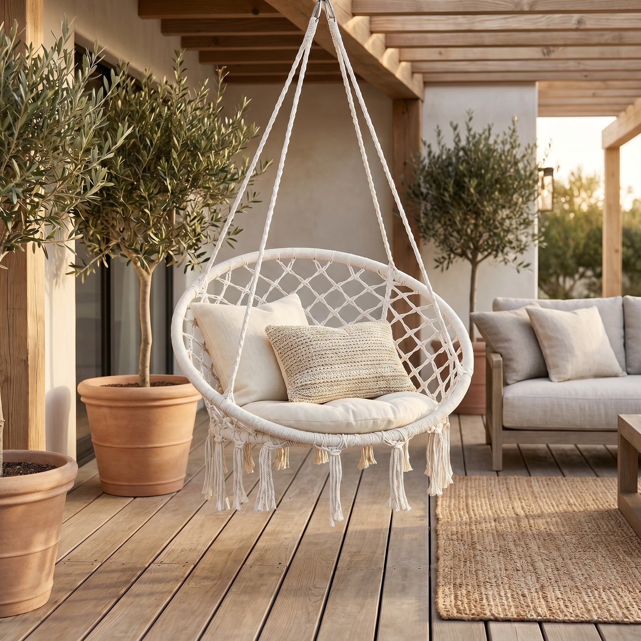Chaise suspendue macramé