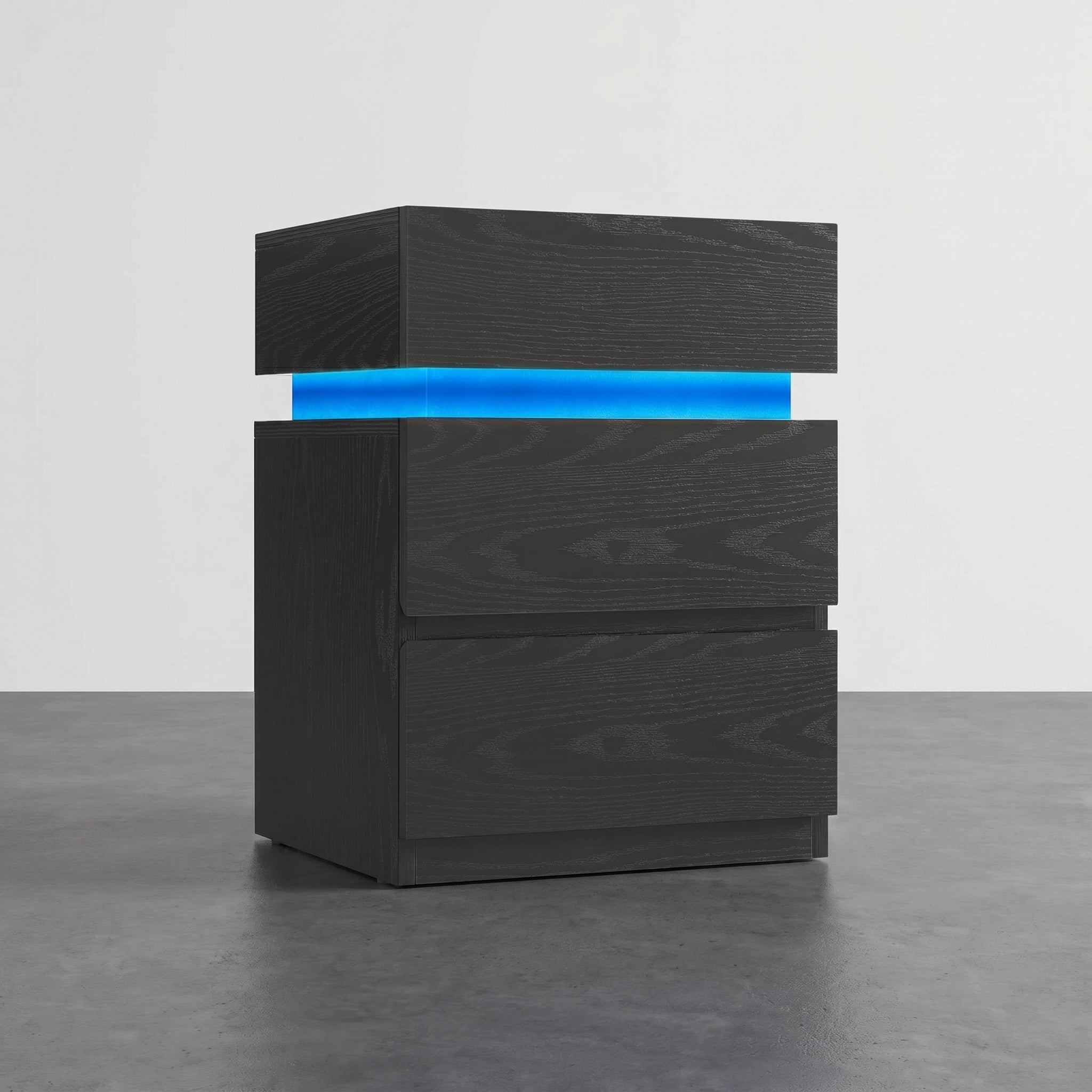 Table de chevet LED 3 tiroirs moderne