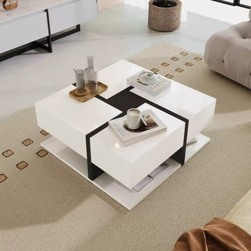 Table basse carrée avec espace de stockage