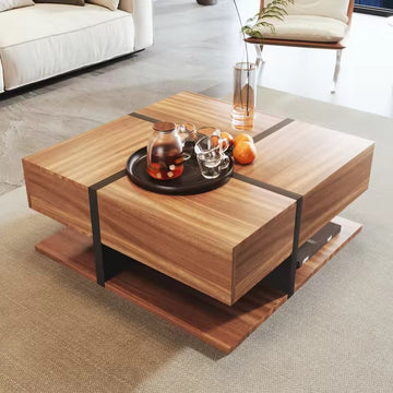 Table basse carrée avec espace de stockage