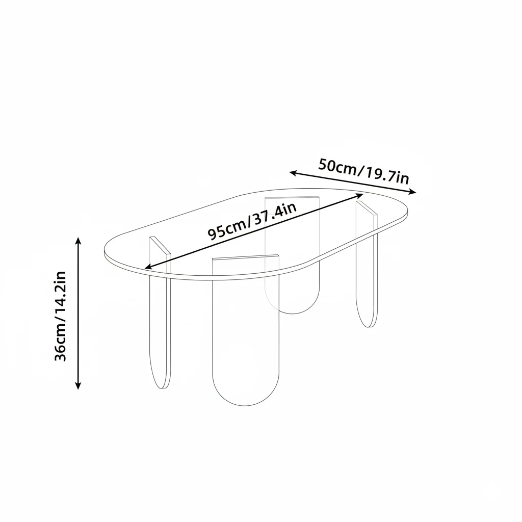 Table basse acrylique iridescente design