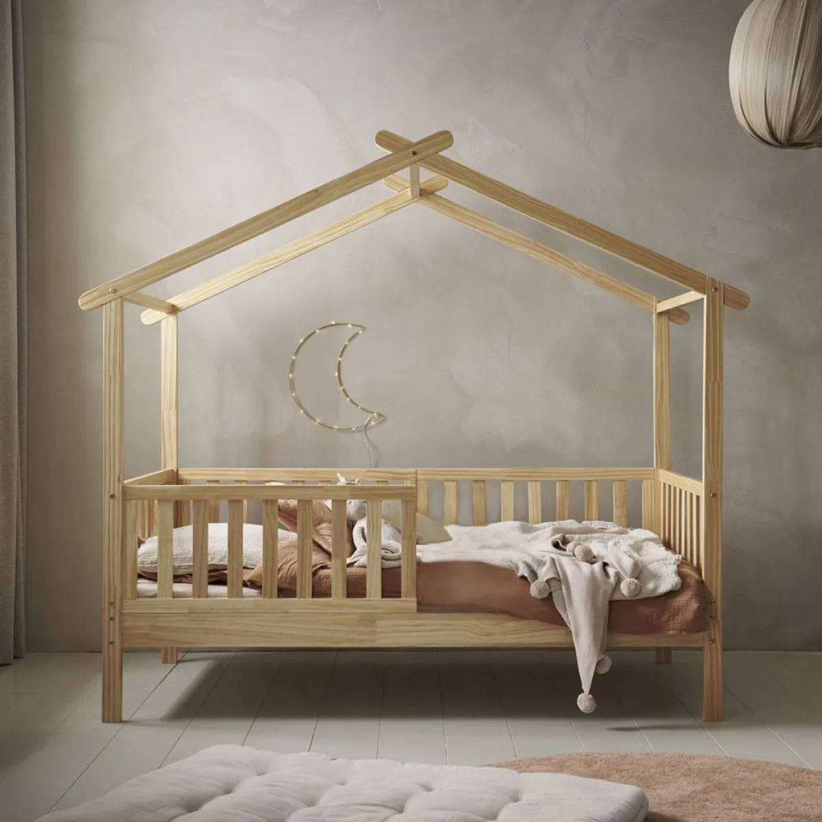 Lit Cabane en Bois pour Enfant 90x190 cm