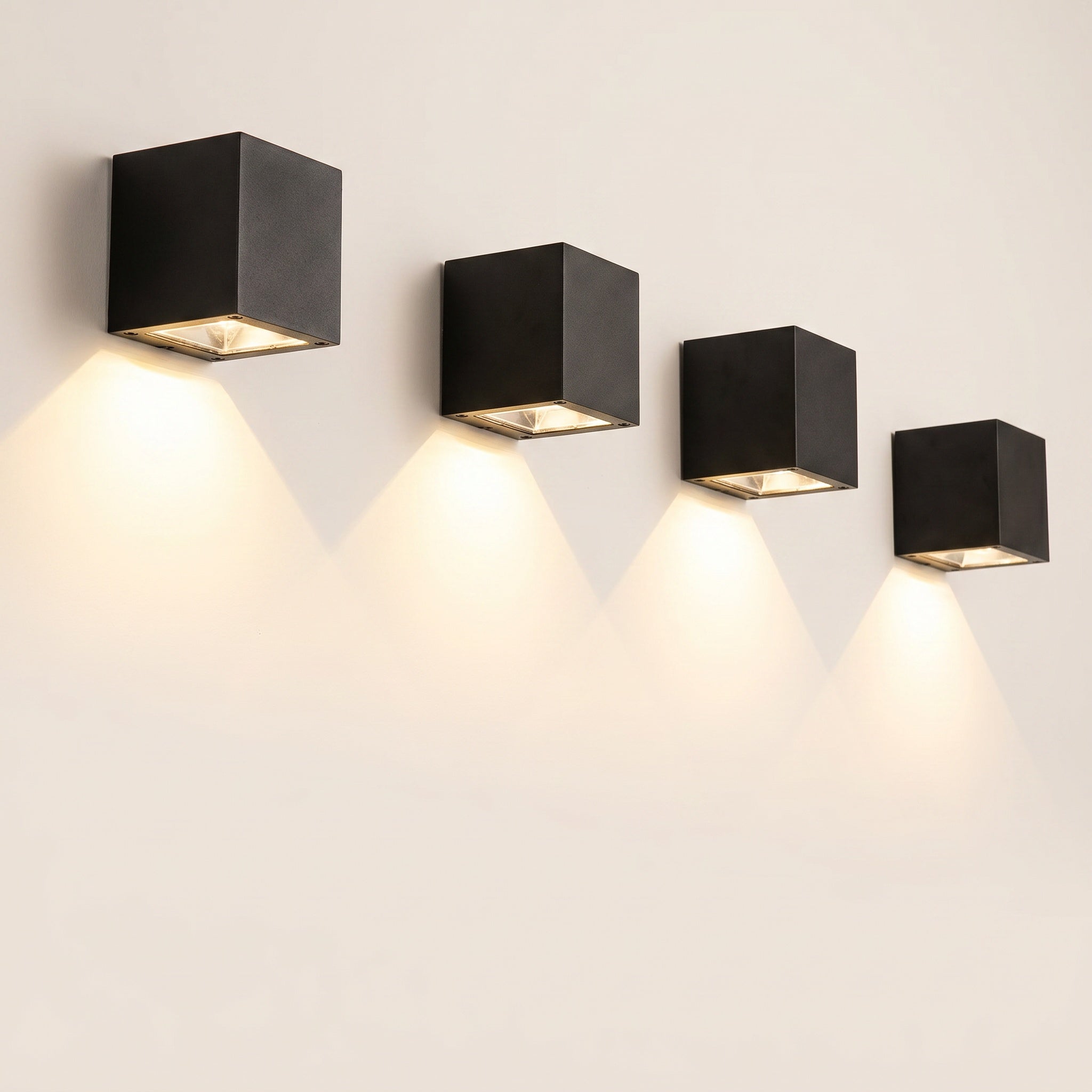 Applique murale extérieure LED moderne noire