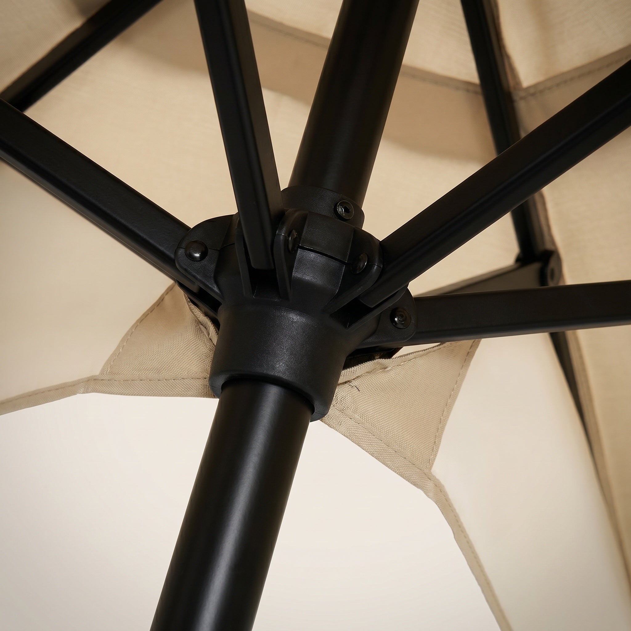 Parasol droit en aluminium à toile avec manivelle