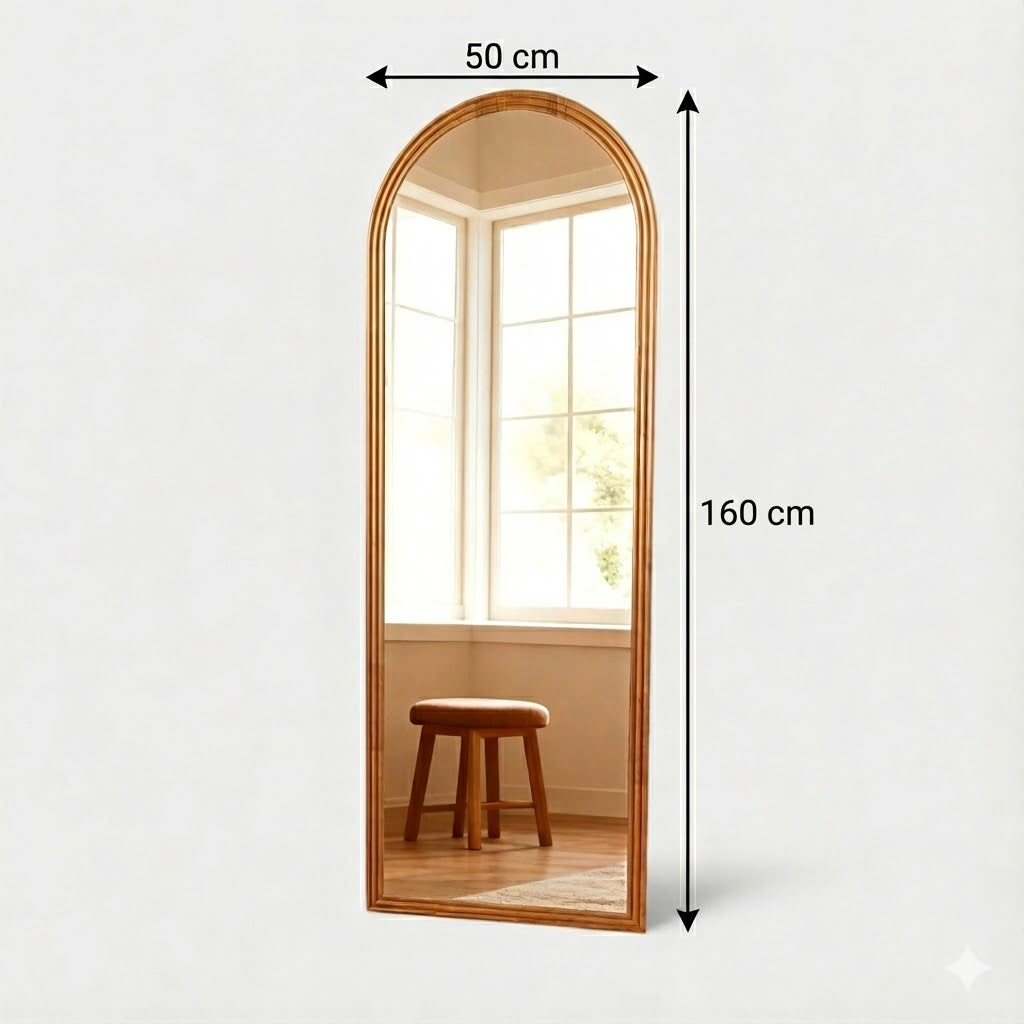 Miroir sur Pied Arc en Bois – Salon, Chambre ou Dressing