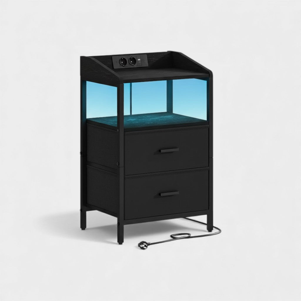 Tables de chevet 2 pcs LED blanches