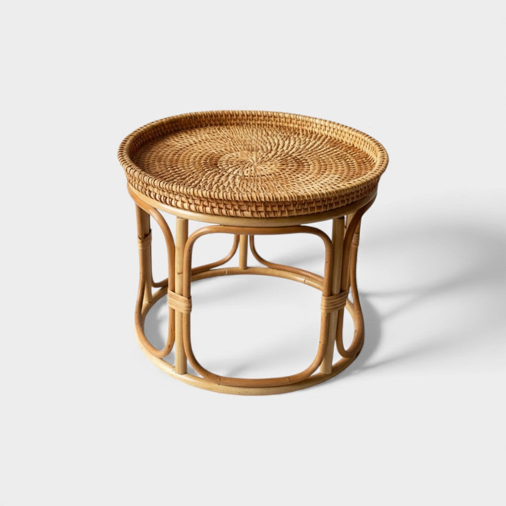 Table basse rotin décorative