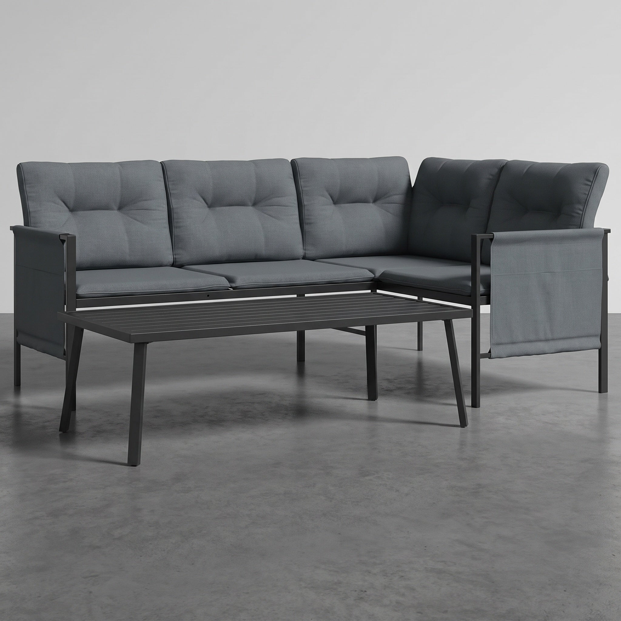 Salon lounge d’angle avec table