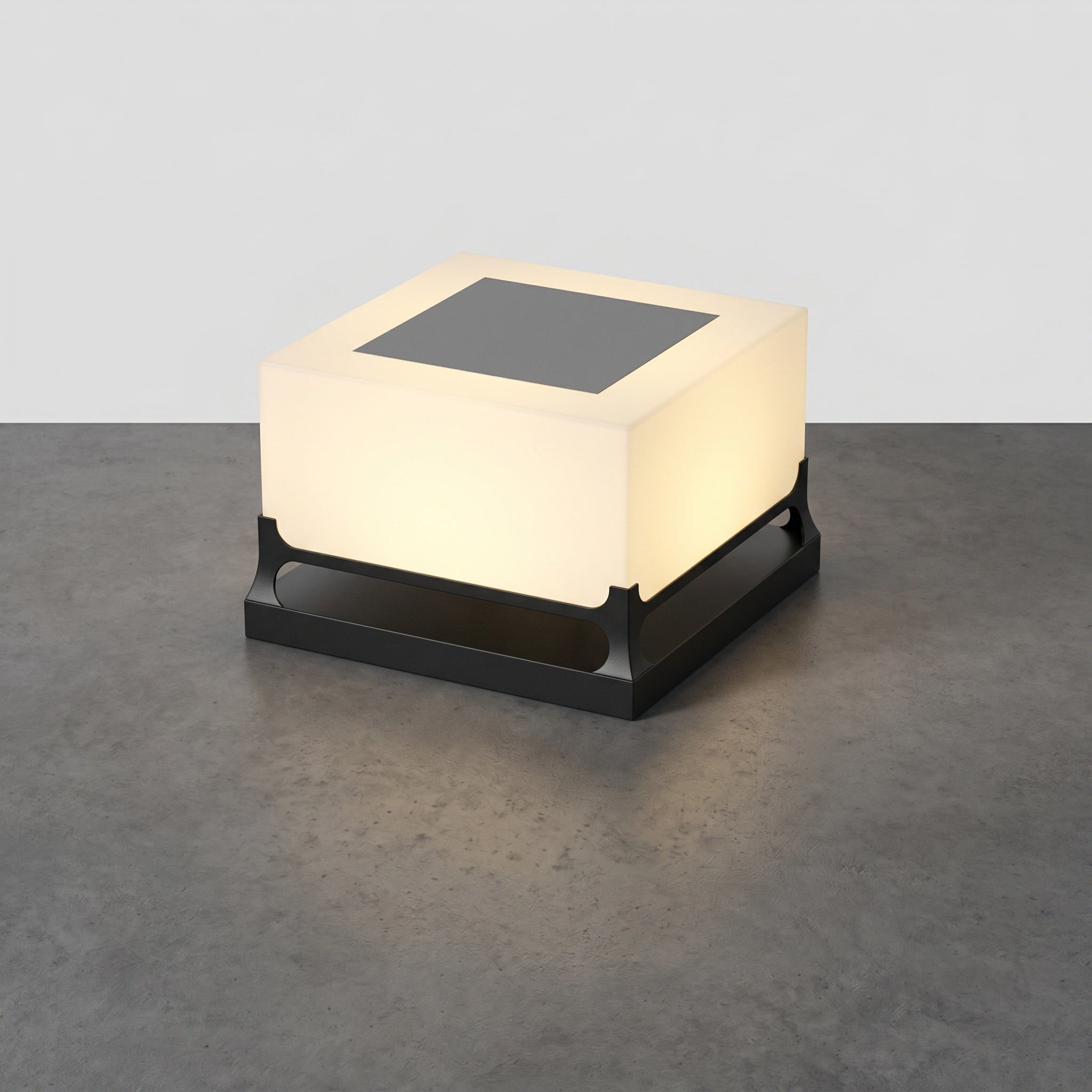 Applique borne solaire de jardin cube blanc étanche